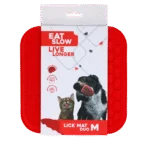 Tappetino da leccare per cani con 2 motivi e ventose, 21 x 21 cm, rosso – Eat Slow Live Longer Lick Mat Duo M