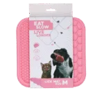 Tappetino da leccare per cani con 2 motivi e ventose, 21 x 21 cm, rosa – Eat Slow Live Longer Lick Mat Duo M