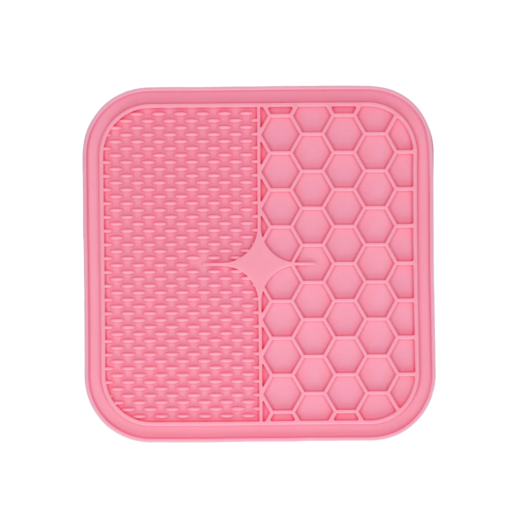 Tappetino da leccare per cani con 2 motivi e ventose, 21 x 21 cm, rosa – Eat Slow Live Longer Lick Mat Duo M - immagine 2