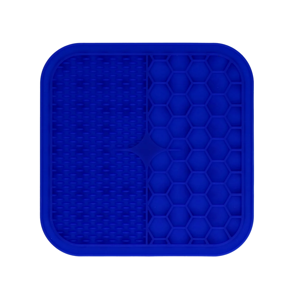 Tappetino da leccare per cani con rilievi e trama a nido d'ape, 21 x 21 cm, blu – Eat Slow Live Longer Lick Mat Duo M - immagine 2