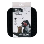 Tappetino da leccare per cani con rilievi e motivo a nido d’ape, 21 x 21 cm, grigio – Eat Slow Live Longer Lick Mat Duo M