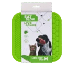 Tappetino da leccare per cani con rilievi e motivo a nido d’ape, 21 x 21 cm, verde – Eat Slow Live Longer Lick Mat Duo M
