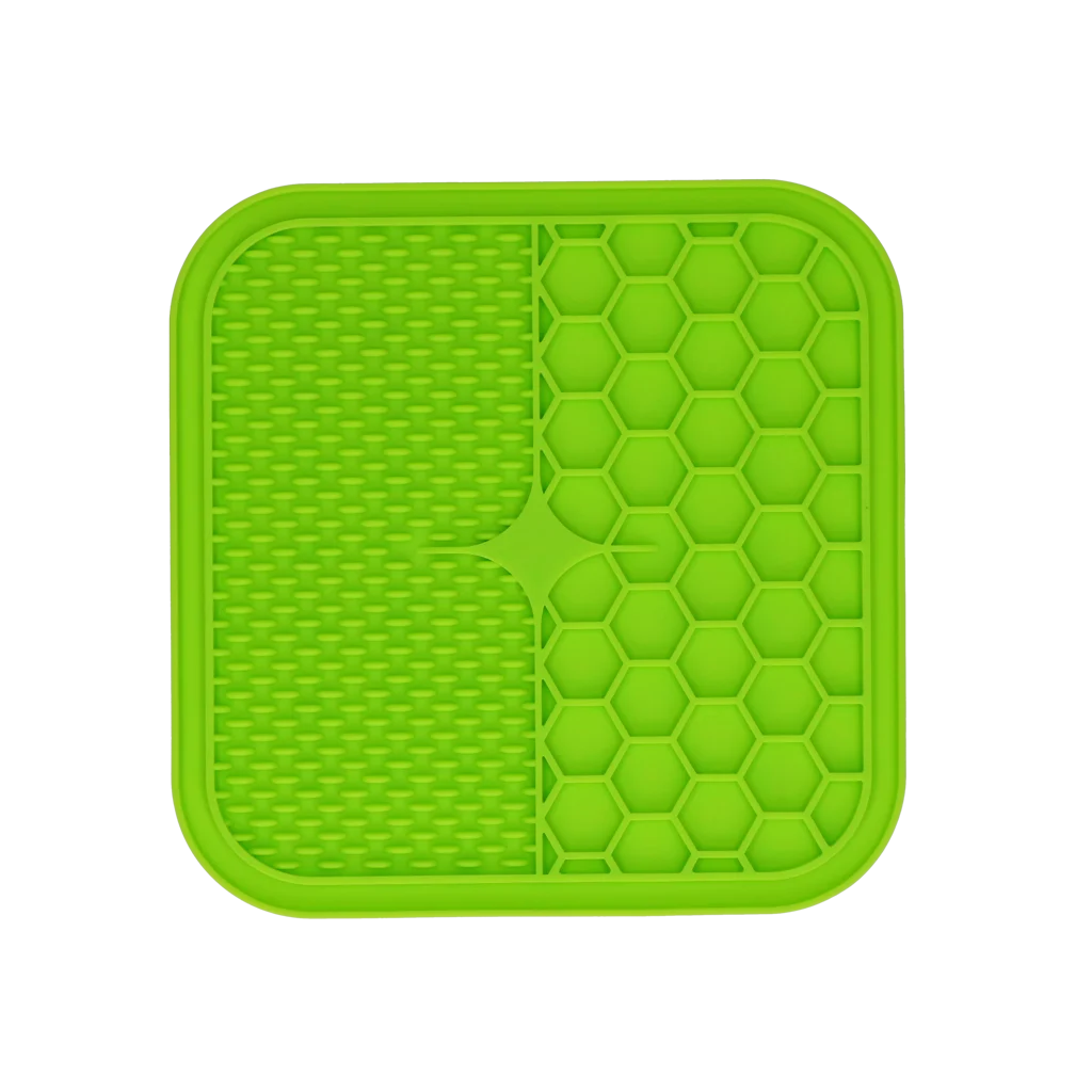 Tappetino da leccare per cani con rilievi e motivo a nido d’ape, 21 x 21 cm, verde – Eat Slow Live Longer Lick Mat Duo M - immagine 2