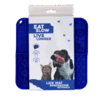 Tappetino da leccare per cani con 4 motivi e ventose, 21 x 21 cm, blu – Eat Slow Live Longer Lick Mat Dimensions Rectangle