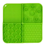 Tappetino leccabile per cani con 4 motivi e ventose, 21 x 21 cm, verde – Eat Slow Live Longer Lick Mat Dimensions Rectangle - immagine 2