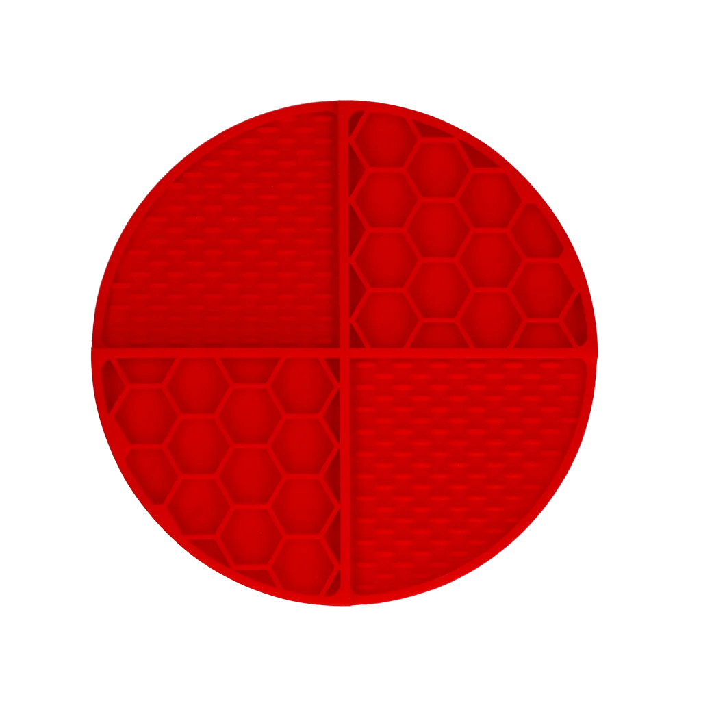 Tappetino rotondo da leccare con alveoli profondi, rosso, ø 21 cm – Eat Slow Live Longer Lick Mat Dimensions Circle - immagine 2