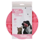 Tappetino da leccare rotondo con scomparti profondi, rosa, ø 21 cm – Eat Slow Live Longer Lick Mat Dimensions Circle