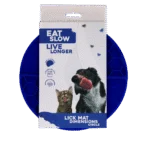 Tappetino da leccare rotondo con scomparti profondi, blu, ø 21 cm – Eat Slow Live Longer Lick Mat Dimensions Circle