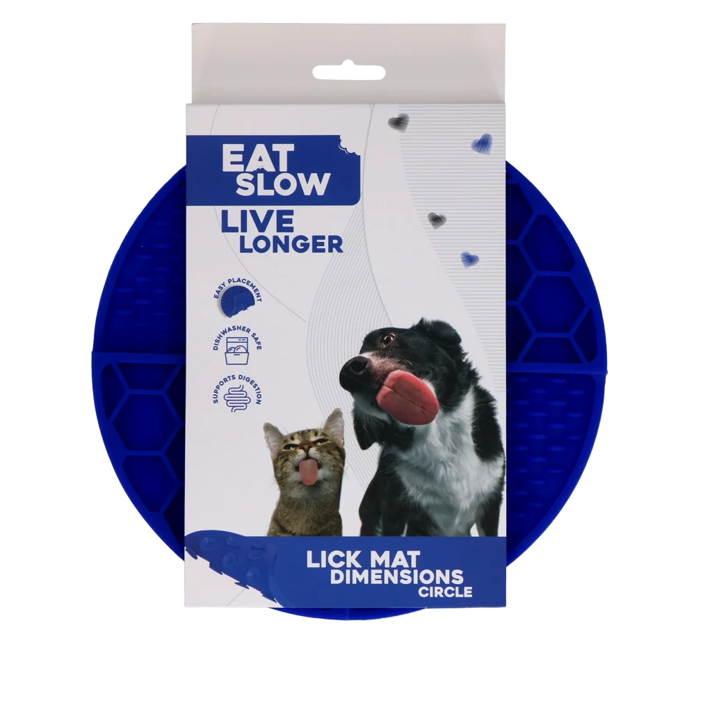 Tappetino da leccare rotondo con scomparti profondi, blu, ø 21 cm – Eat Slow Live Longer Lick Mat Dimensions Circle - immagine 1