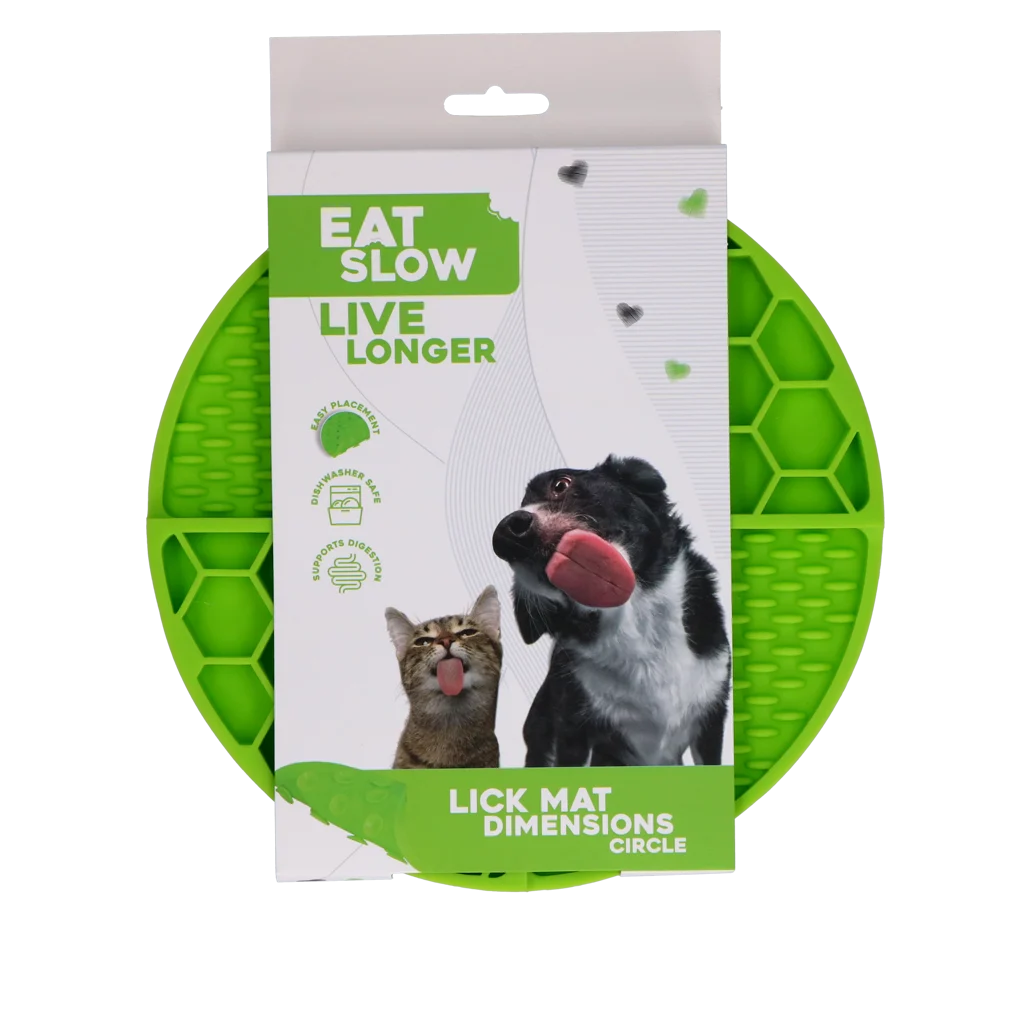 Tappetino leccabile rotondo con scomparti profondi, verde, ø 21 cm – Eat Slow Live Longer Lick Mat Dimensions Circle - immagine 1
