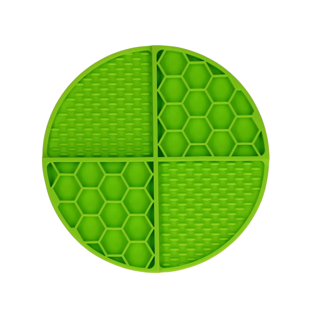 Tappetino leccabile rotondo con scomparti profondi, verde, ø 21 cm – Eat Slow Live Longer Lick Mat Dimensions Circle - immagine 2