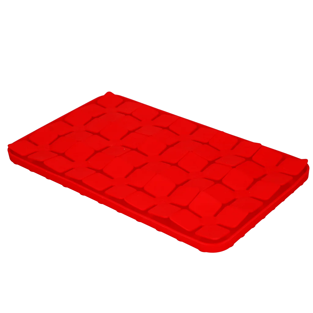 Tappetino leccabile per cani con alette a forma di fiore e ventose, 21 x 34 cm, rosso – Eat Slow Live Longer Lick Mat Dimensions Flower - immagine 3