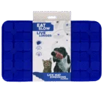 Tappetino da leccare per cani con alette a forma di fiore e ventose, 21 x 34 cm, blu – Eat Slow Live Longer Lick Mat Dimensions Flower