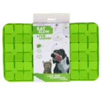 Tappetino da leccare per cani con alette a forma di fiore e ventose, 21 x 34 cm, verde – Eat Slow Live Longer Lick Mat Dimensions Flower