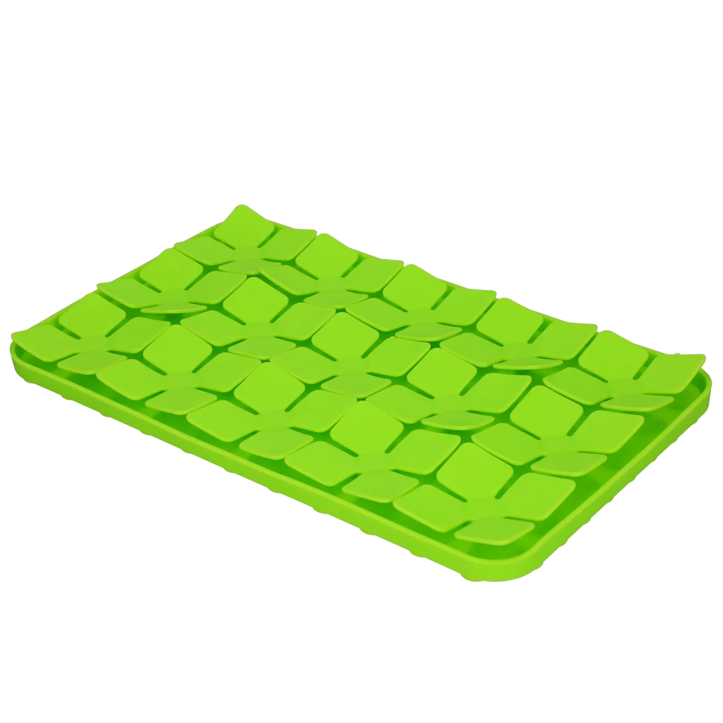 Tappetino da leccare per cani con alette a forma di fiore e ventose, 21 x 34 cm, verde – Eat Slow Live Longer Lick Mat Dimensions Flower - immagine 3