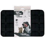 Tappetino da leccare per cani con linguette a forma di fiore e ventose, 21 x 34 cm, grigio – Eat Slow Live Longer Lick Mat Dimensions Flower