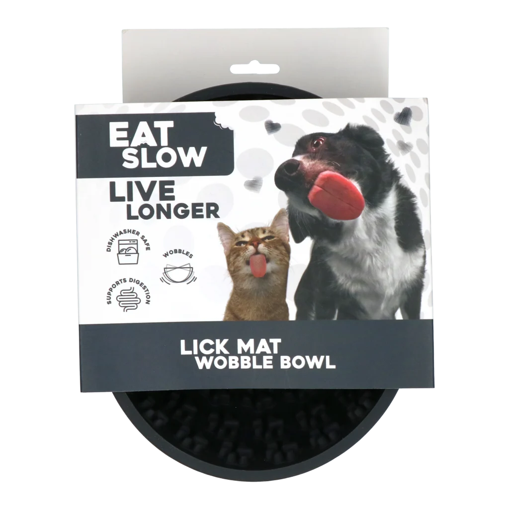 Ciotola ant ingozzamento per cani con base arrotondata e protuberanze, Ø 17 cm, grigio – Eat Slow Live Longer Lick Mat Wobble Bowl - immagine 1