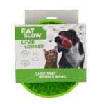 Ciotola anti ingozzamento per cani con base rotonda e rilievi, Ø 17 cm, verde – Eat Slow Live Longer Lick Mat Wobble Bowl