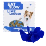 Inserto anti ingozzamento per ciotola per cani con ventose, Blu S, diametro della base 9,5 cm – Eat Slow Live Longer Gobble Stopper