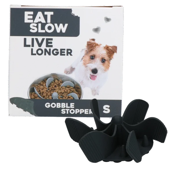 Inserto ant ingozzamento per ciotola per cani con ventose, grigio S, diametro alla base 9,5 cm – Eat Slow Live Longer Gobble Stopper