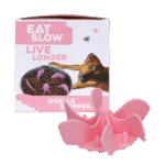 Inserto in silicone per rallentare il pasto dei cani, con ventose, M, diametro della base 11,5 cm, rosa – Eat Slow Live Longer Gobble Stopper
