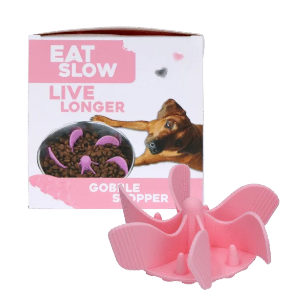 Inserto in silicone per rallentare il pasto dei cani, con ventose, M, diametro della base 11,5 cm, rosa – Eat Slow Live Longer Gobble Stopper