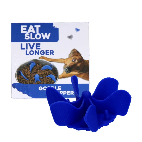 Inserto antischiacciamento per ciotola per cani con ventose, blu M, diametro della base 11,5 cm – Eat Slow Live Longer Gobble Stopper