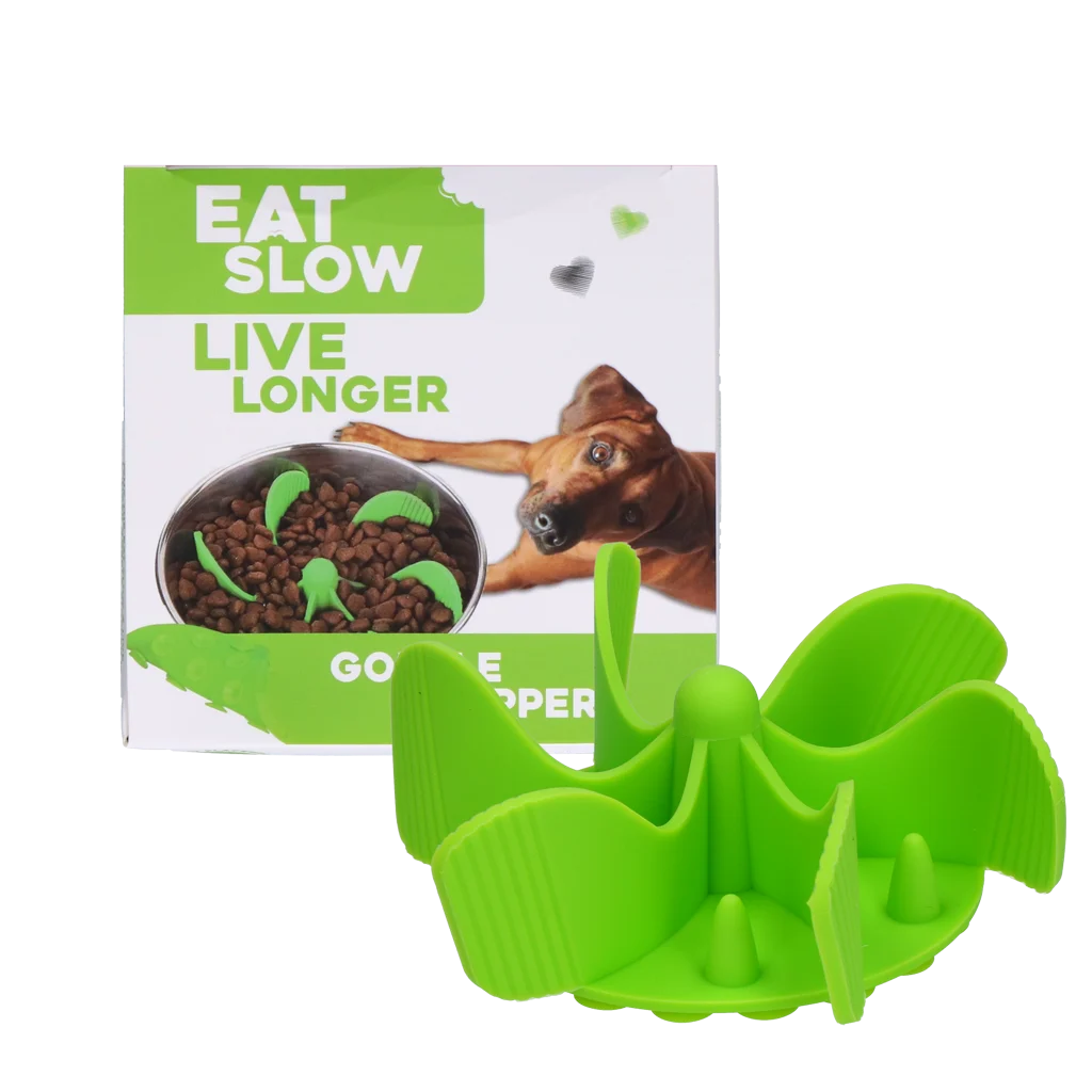 Inserto antischiacciamento per ciotola per cani con ventose, verde M, diametro della base 11,5 cm – Eat Slow Live Longer Gobble Stopper - immagine 1