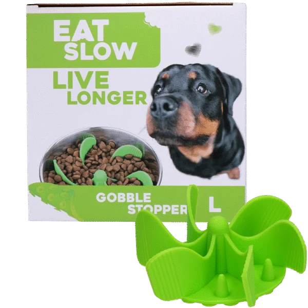 Inserto anti ingozzamento per ciotola per cani con ventose, verde L, diametro della base 14,5 cm – Eat Slow Live Longer Gobble Stopper