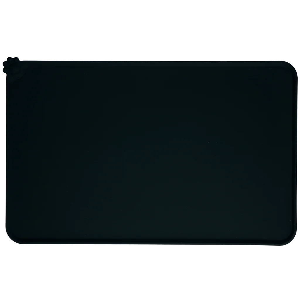 Tappetino in silicone per ciotole con bordo rialzato, S 30 x 48 cm, grigio – Eat Slow Live Longer Spill Mat - immagine 2