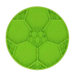 Tappetino da leccare per cani con motivo a pallone da calcio e ventose, Ø 22 cm, verde – Eat Slow Live Longer Lick Mat Soccer Ball - immagine 2