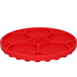 Tappetino da leccare per cani con motivo a pallone da calcio e ventose, Ø 22 cm, rosso – Eat Slow Live Longer Lick Mat Soccer Ball - immagine 3