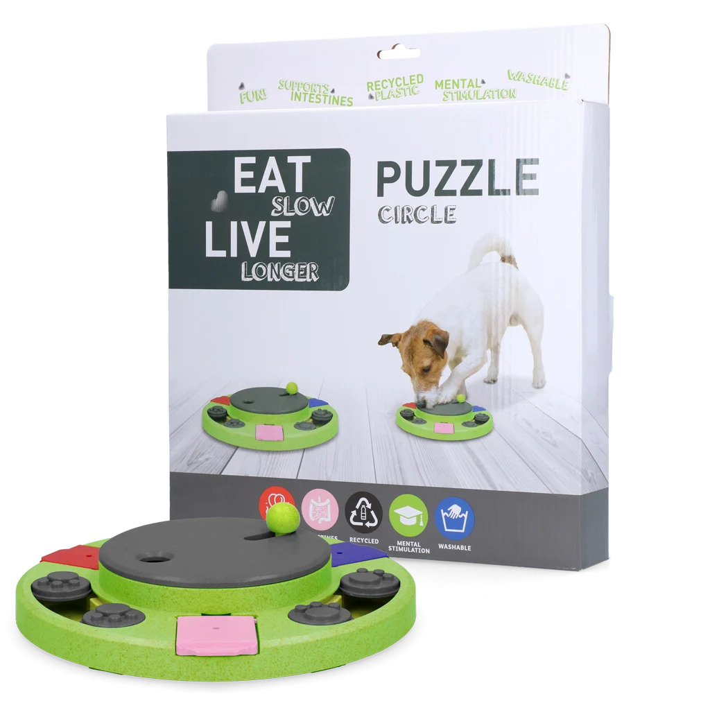 EATS070A.png Puzzle per cani per crocchette e snack con piedini antiscivolo – Eat Slow Live Longer Puzzle Circle - immagine 1