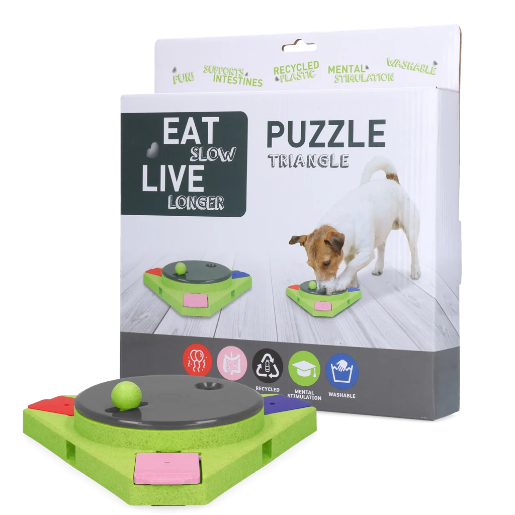 Puzzle per cani per crocchette e snack – Eat Slow Live Longer Puzzle Triangle - immagine 1