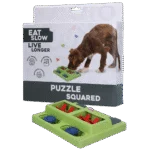 Puzzle per cani per crocchette e snack con piedini antiscivolo – Eat Slow Live Longer Puzzle Squared