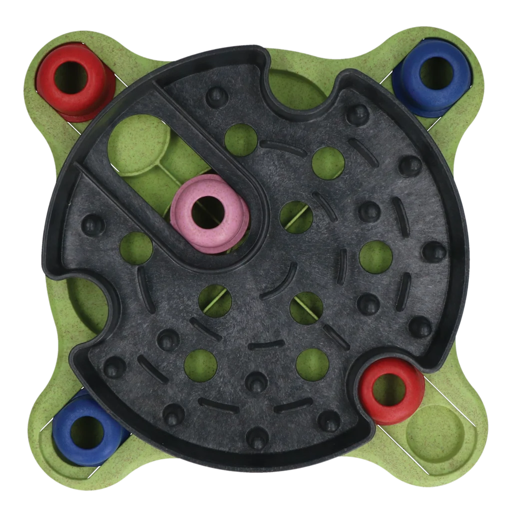 Ciotola puzzle per cani con piedini antiscivolo per crocchette e snack – Eat Slow Live Longer Puzzle Roundabout - immagine 3