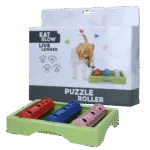 Puzzle per cani per crocchette e snack con piedini antiscivolo – Eat Slow Live Longer Puzzle Roller