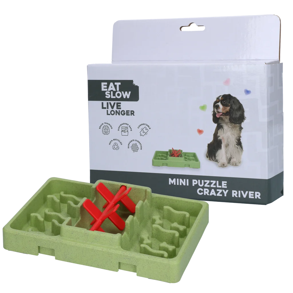 Puzzle per cani per crocchette e snack, 13 x 19 cm – Eat Slow Live Longer Mini Puzzle Crazy River - immagine 1