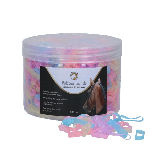 Elastici per trecce in silicone, 500 pezzi, arcobaleno – Excellent Horse Rubber Bands Silicone