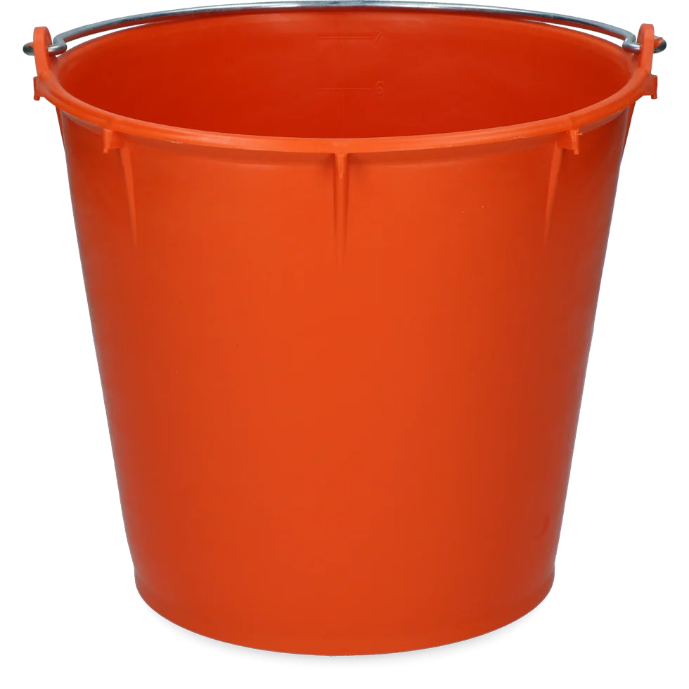 Secchio con manico zincato 7 l arancione – Vplast - immagine 2