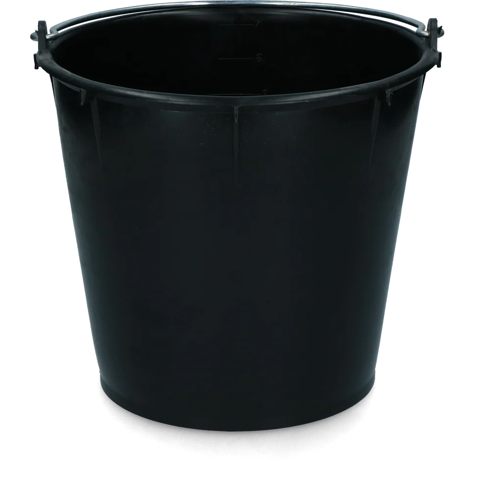 Secchio con manico zincato, 7 l, nero – Vplast - immagine 1