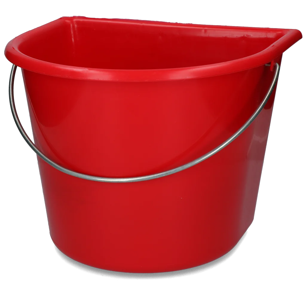 Secchio con un lato piatto 15 l Rosso – Vplast - immagine 1