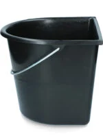 Secchio con lato piatto, 15 l, nero – Vplast - immagine 3