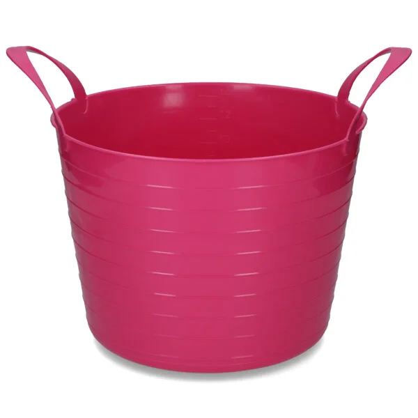 Secchio flessibile con due impugnature, 14 l, rosa – Vplast V-Trug Flexi