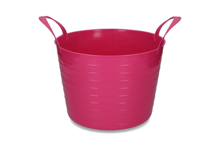 Secchio flessibile con due impugnature, 14 l, rosa – Vplast V-Trug Flexi