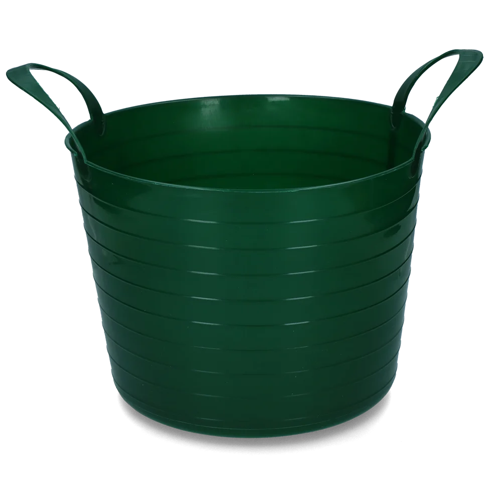 Secchio flessibile con due maniglie, 40 l, verde – Vplast V-Trug Flexi - immagine 1