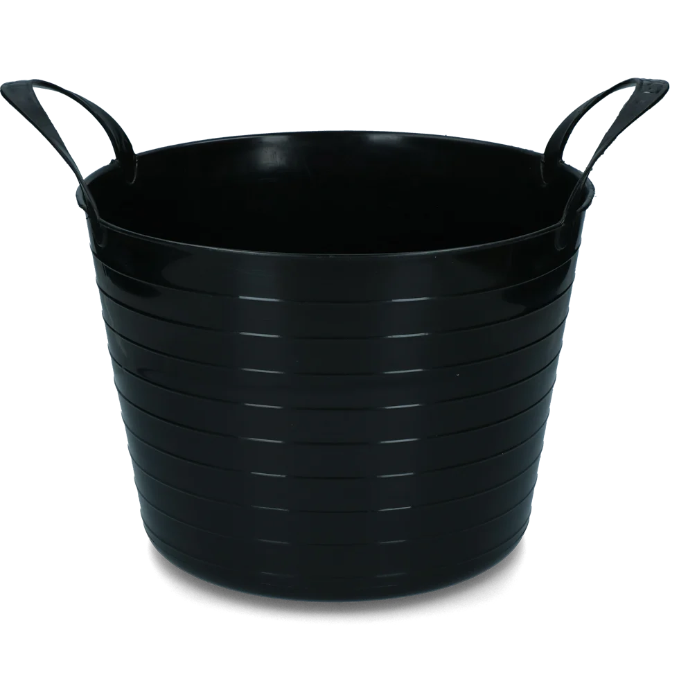 Recipiente flessibile con due maniglie, 40 l, nero – Vplast V-Trug Flexi - immagine 1