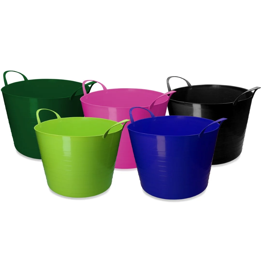 V-Trug Flexi Vplast, secchio flessibile con manici, 65 l, rosa - immagine 3