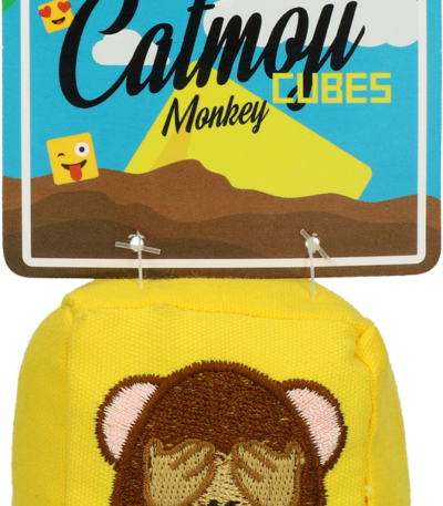 Gioco per gatti a cubo con MADNIP, 7 cm – Catmoji Cube Monkey