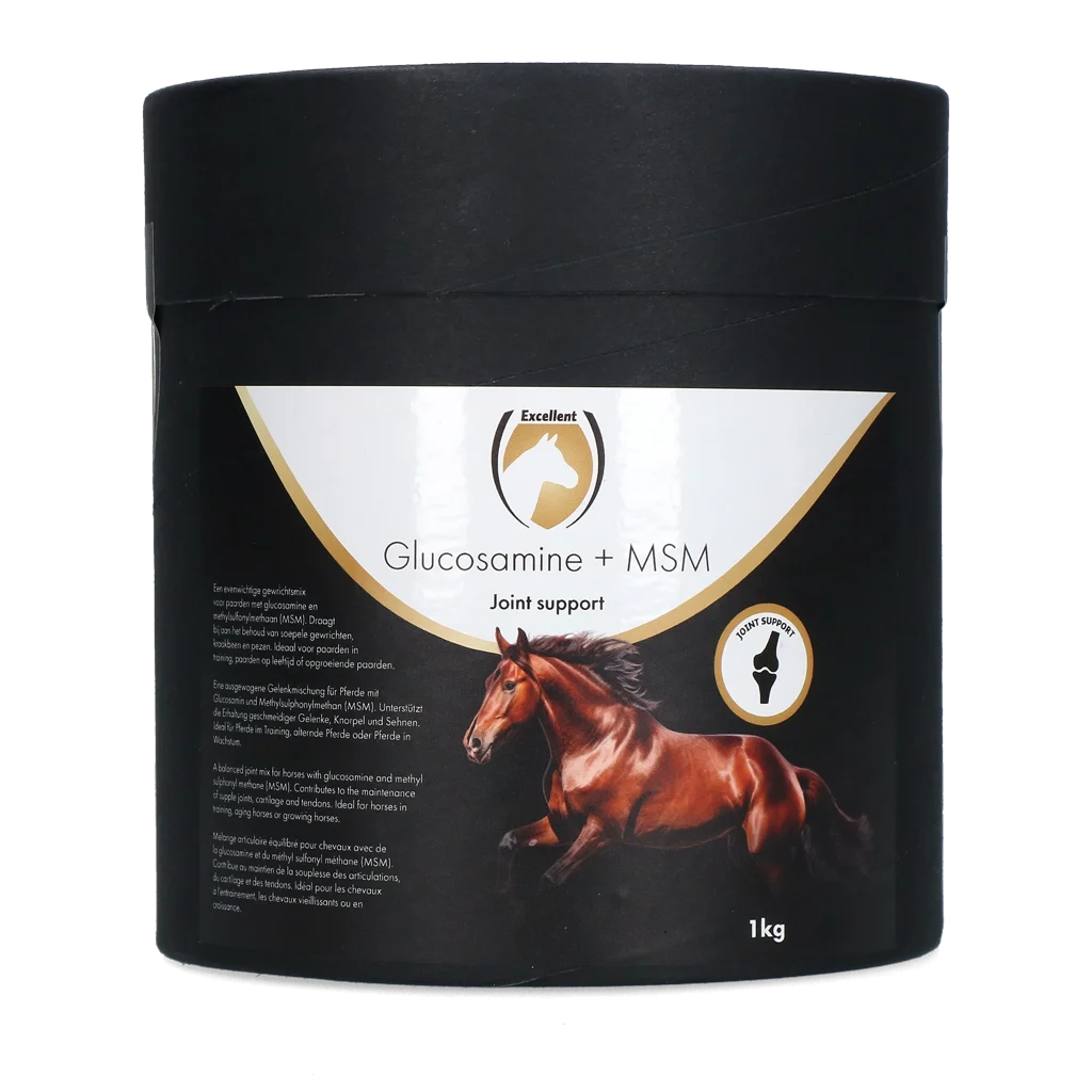 EQUI000021B.png Integratore articolare in polvere per cavalli, 1 kg – Excellent Horse Glucosamine + MSM - immagine 1